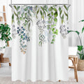 Jolof Store Green Leaves Shower Curtain | Anti-Mould Polyester 200x180cm