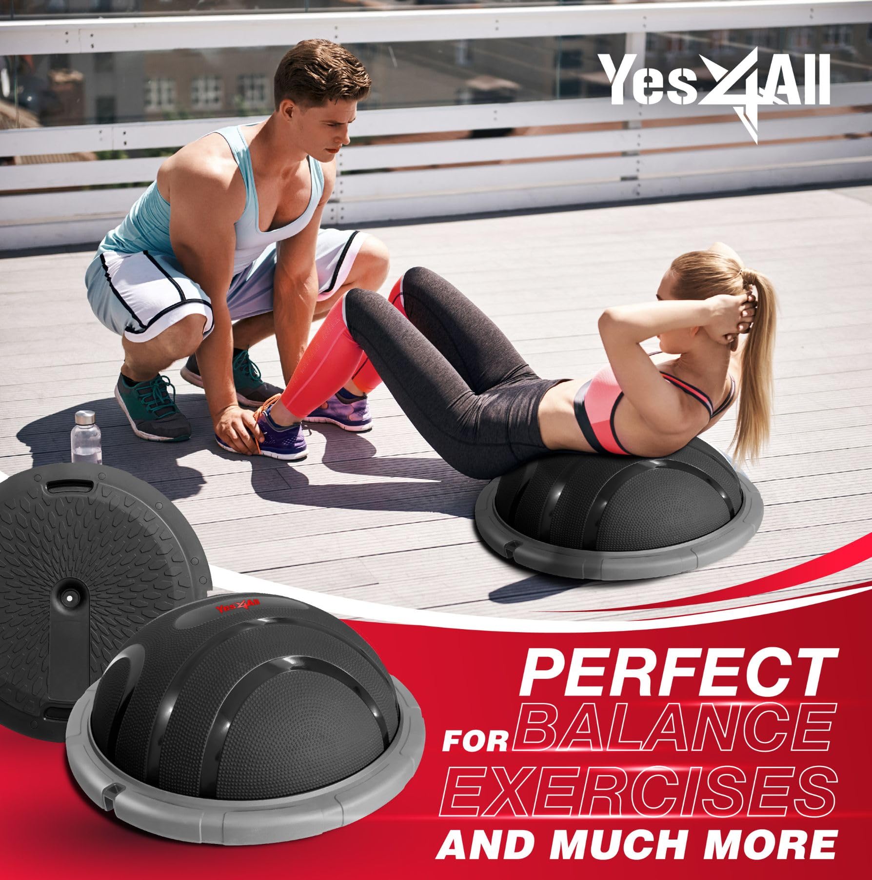 Yes4All 60cm Inflatable Stability Half Exercise Ball Balance Trainer