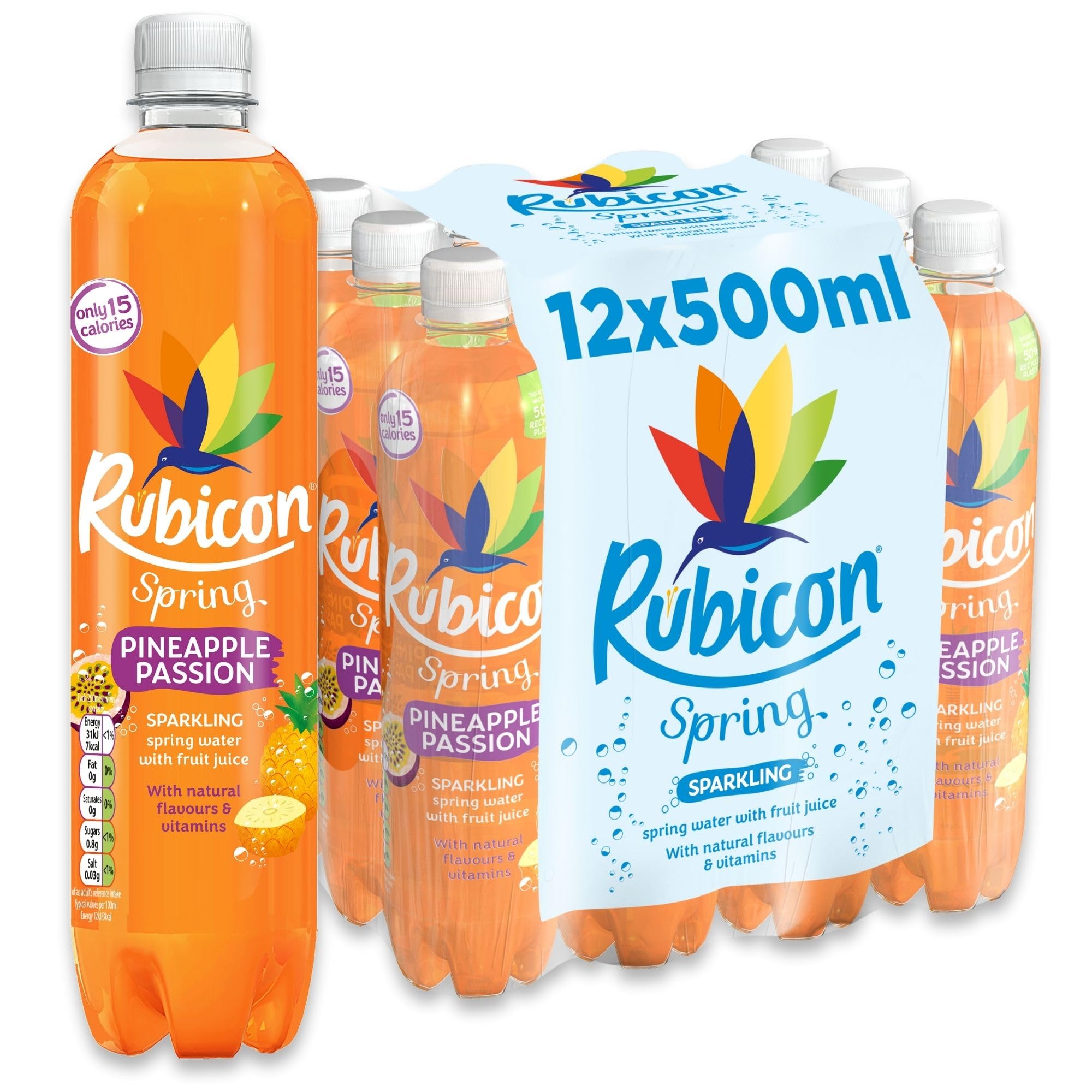 Rubicon Spring Pineapple Passion Sparkling Water - 12 x 500ml