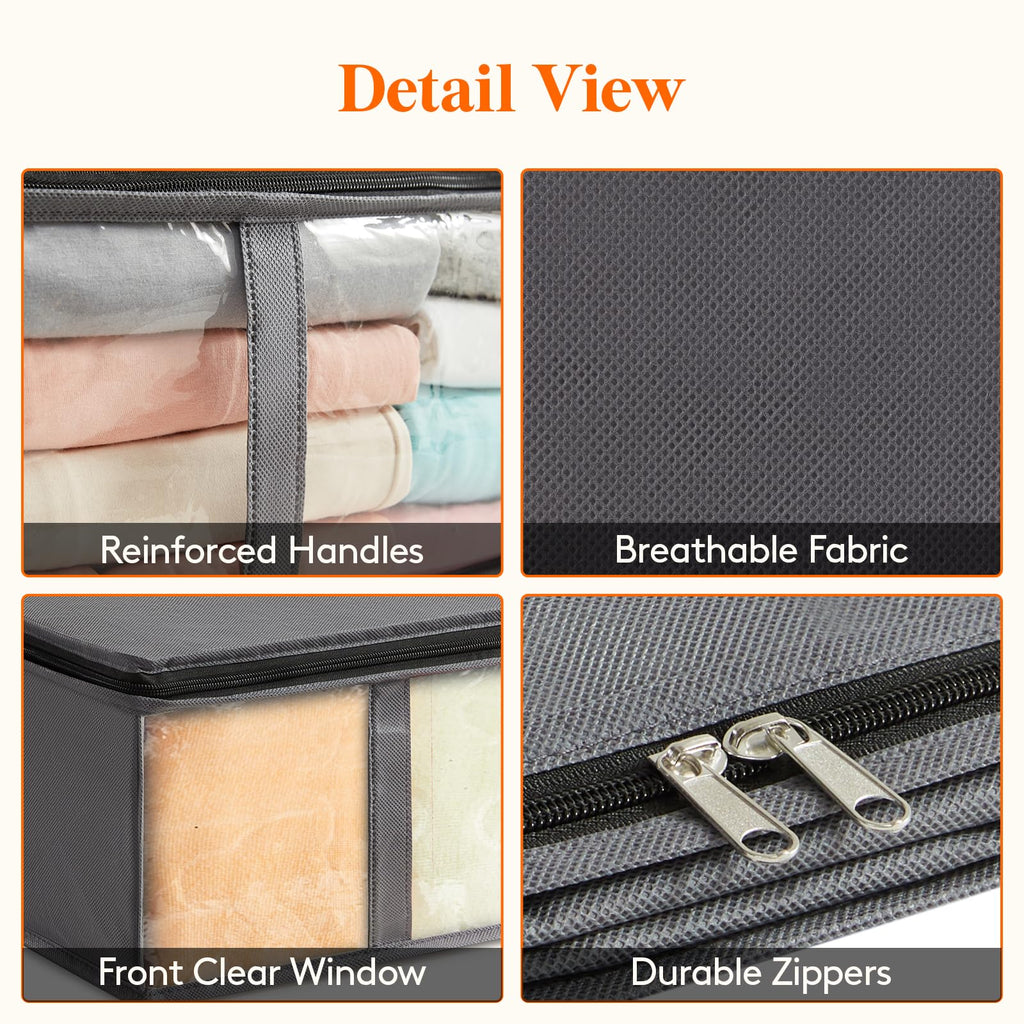 Lifewit 3 Pack Under Bed Storage,65L Clothes Storage Bags with Clear Window - image 3