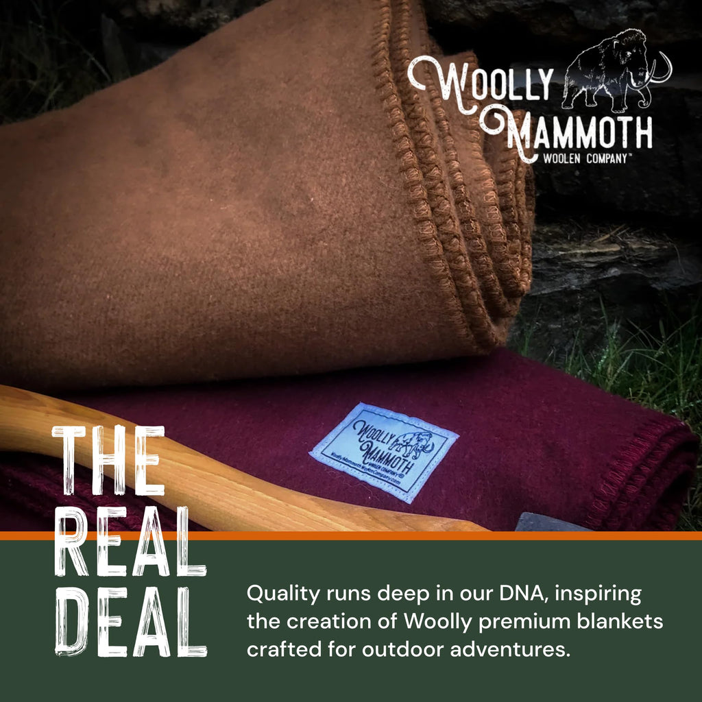 Woolly Mammoth Merino Wool Blanket – 4lb Heavyweight Camping Throw