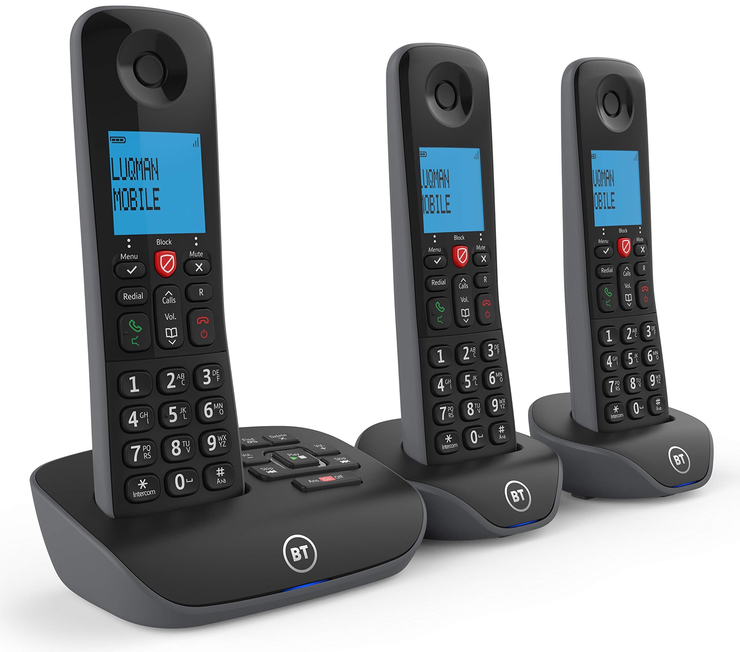 BT Essential Cordless Landline Phone | Nuisance Call Blocker | Trio Pack