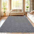 SHACOS Modern Grey Geometric Area Rug | 120x160cm Non-Slip Washable