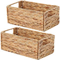 Vagusicc Water Hyacinth Storage Baskets for Shelves, Small Organizer Box Storage Bins with Handles, Wicker Basket for Bathroom Storage - image 1