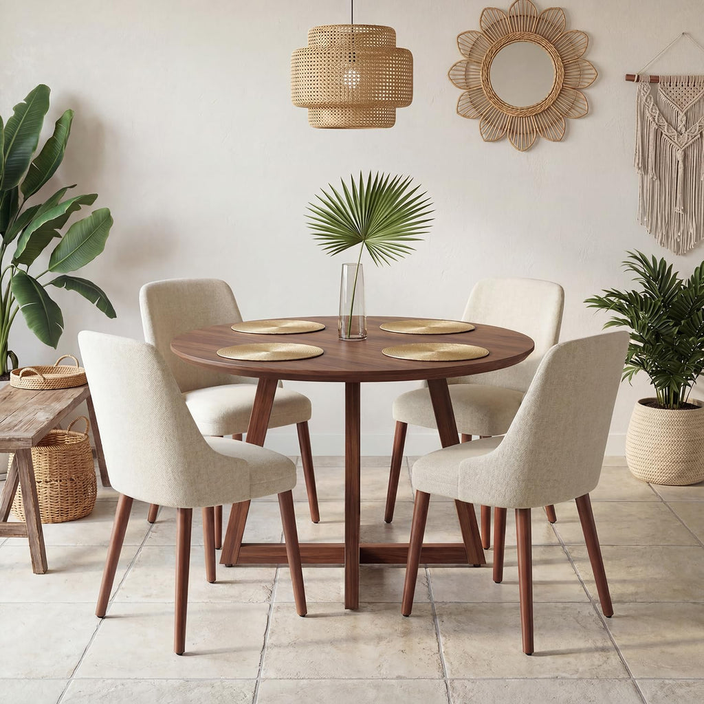 Dining Chairs Set of 4, Upholstered Dining Room Chairs with Ergonomic High Back, Thick Padded Seat, Skin-Friendly Fabric - image 1
