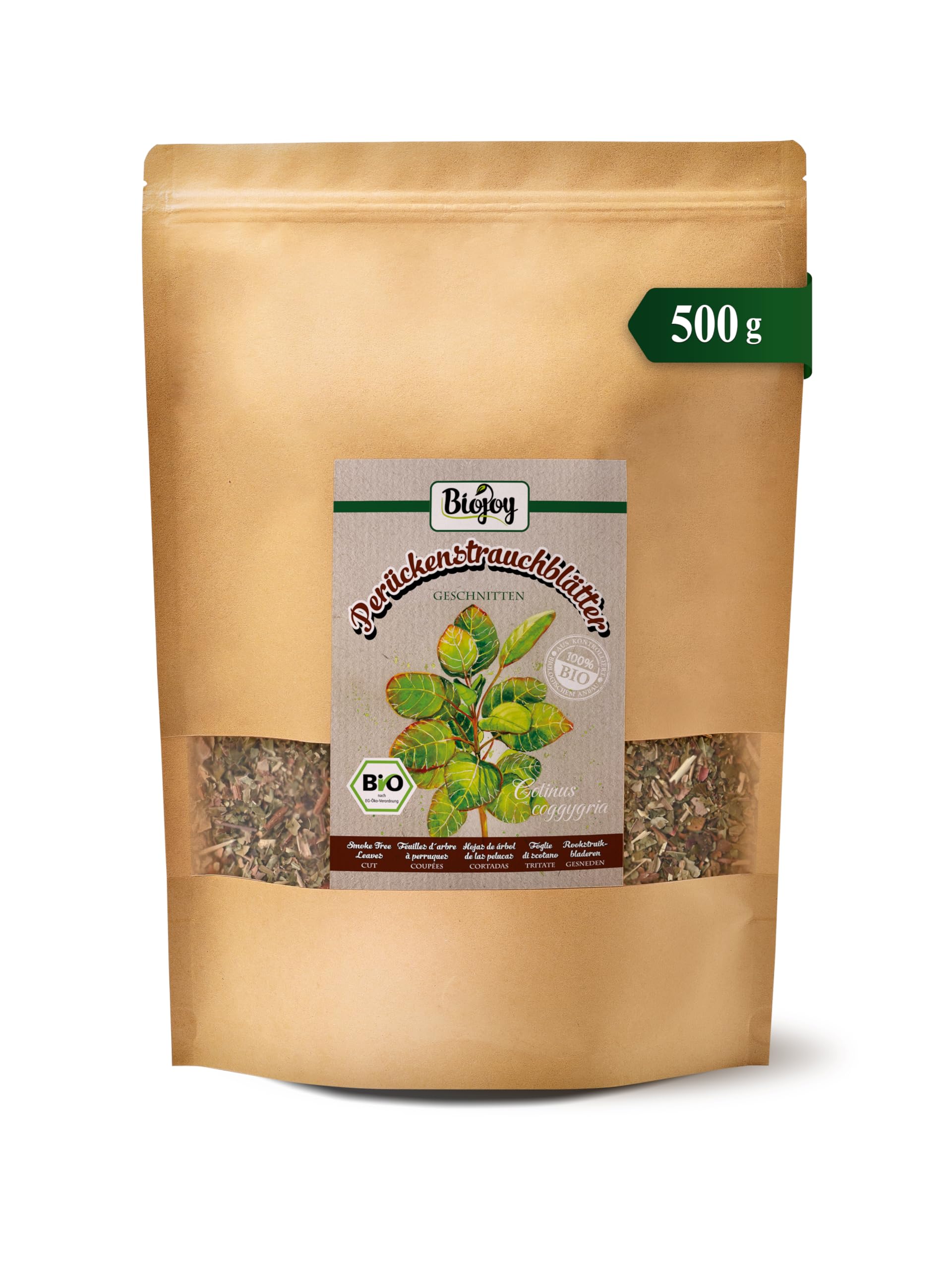 Biojoy Organic Smoke Tree Leaves – Cut Cotinus Coggygria Herbal Tea (500g)