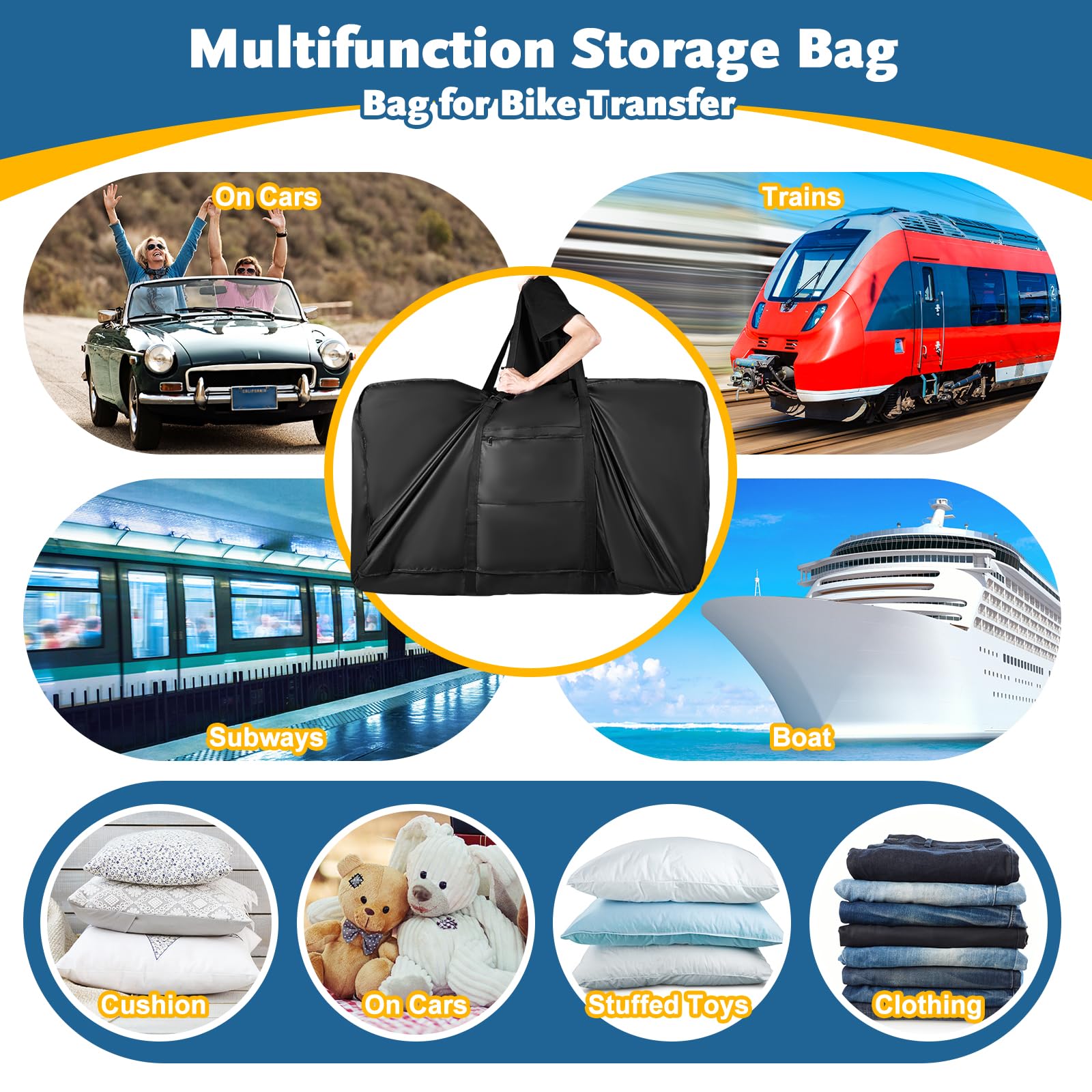 Jolof Store Bike Travel Bag – Heavy Duty 840D Waterproof MTB Road Case