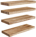 Pipishell Floating Shelves – 40cm Paulownia Wood Wall Shelves, Set of 4