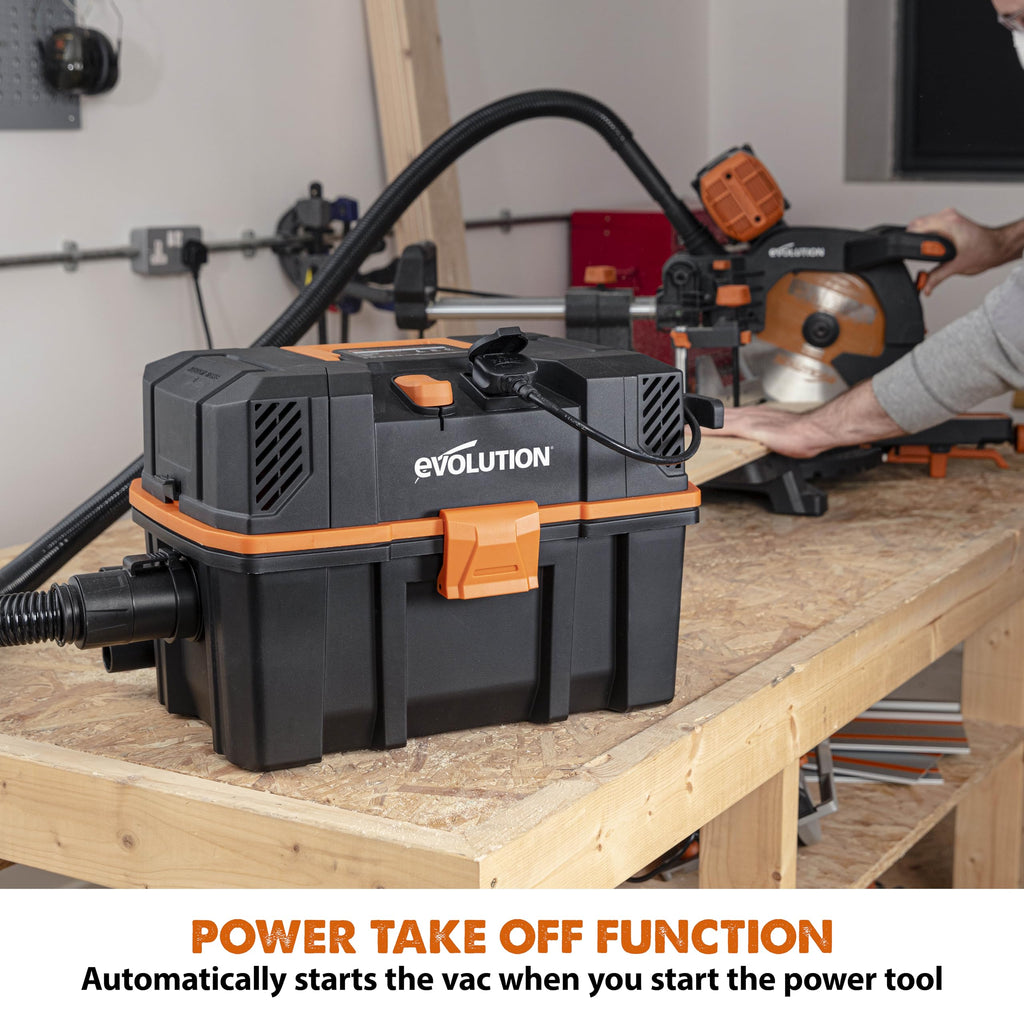 Evolution R15VAC Wet and Dry Vacuum Cleaner | Portable Dust Extractor