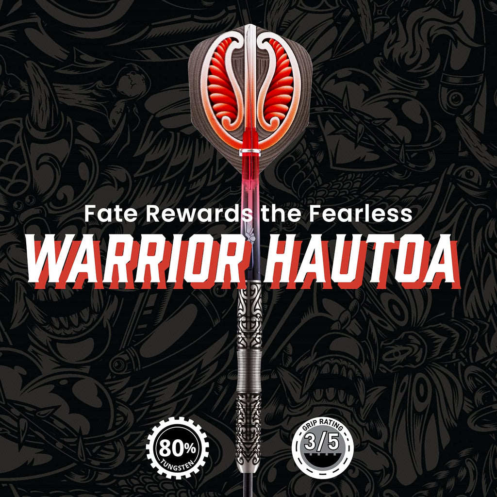 Shot! Darts Warrior Hautoa Steel Tip Dart Set | 80% Tungsten | 24g