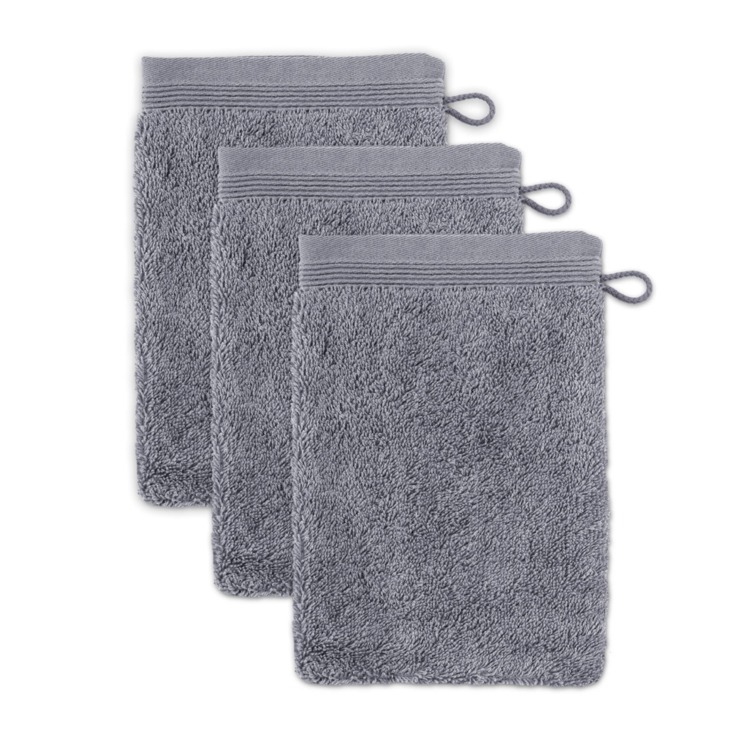 Möve Superwuschel Waschhandschuh 3er-Set – 100% Baumwolle, Stone