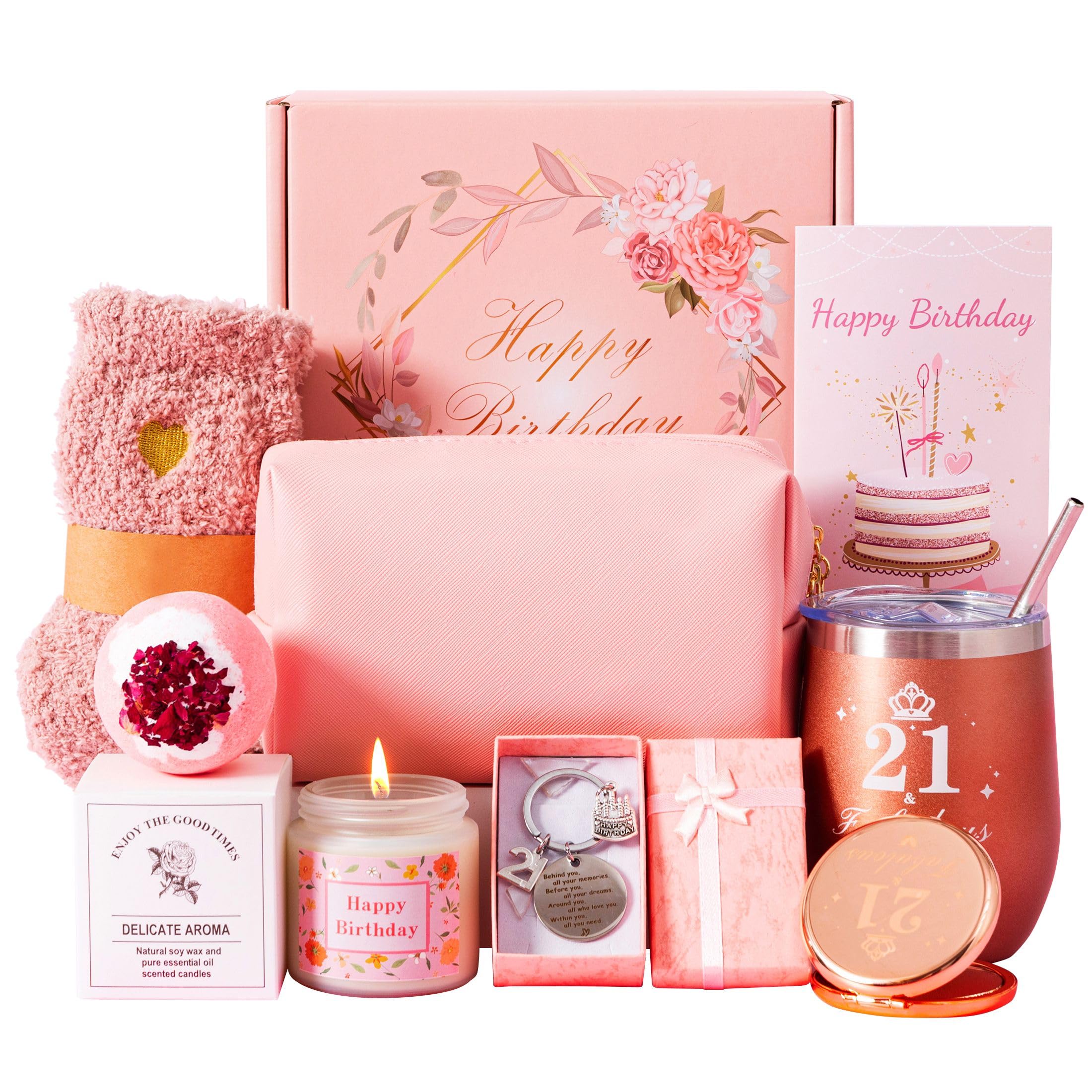 Jolof Store 21st Birthday Hamper – 21 & Fabulous Pamper Gift Box for Her