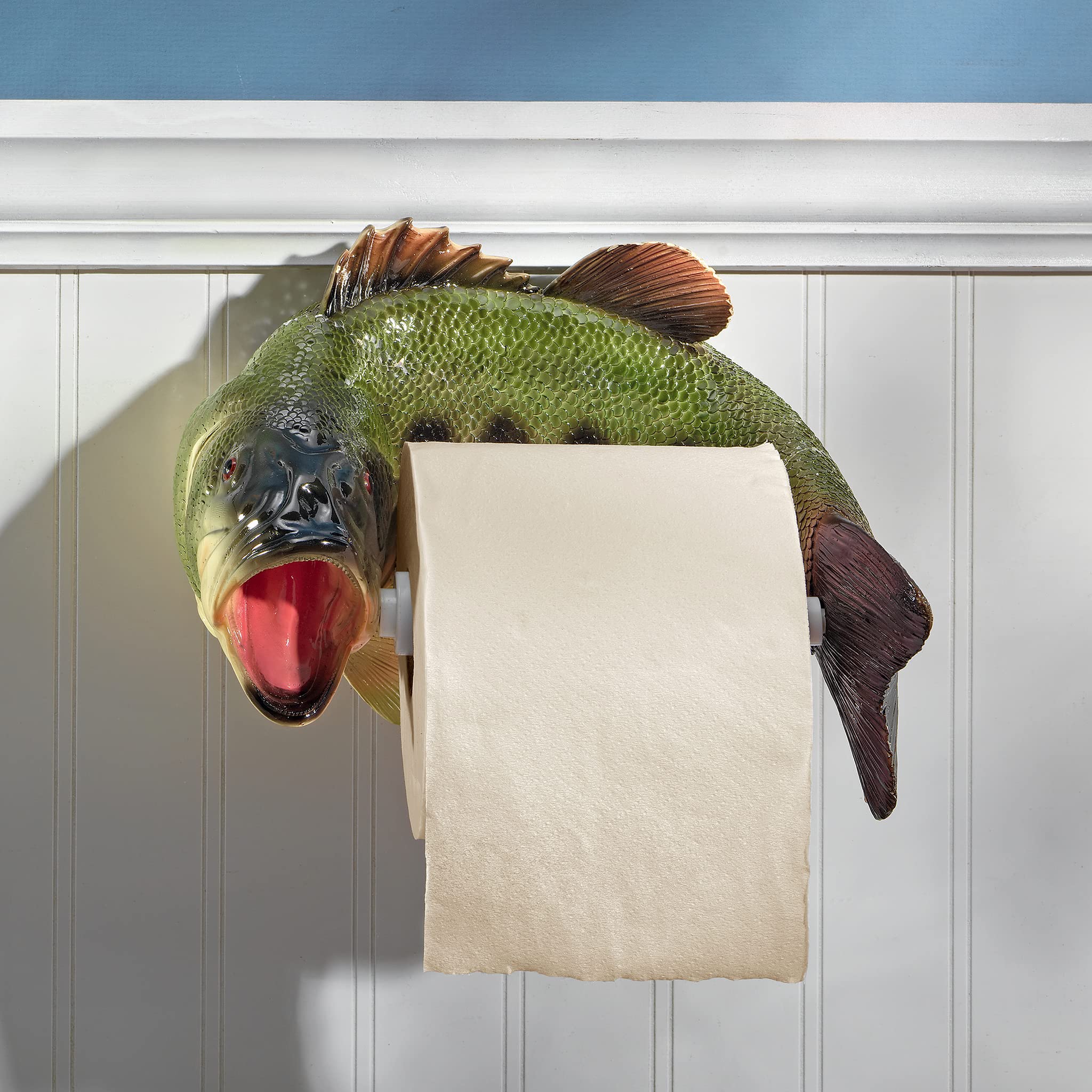 Design Toscano Reeling Trout Toilet Paper Holder - Rustic Fishing Decor