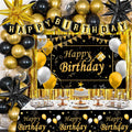 Jolof Store Black and Gold Birthday Decorations Kit with Balloon Arch