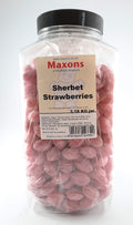 Maxons Sherbet Strawberries – Traditional Retro Boiled Sweets Jar 3.18kg