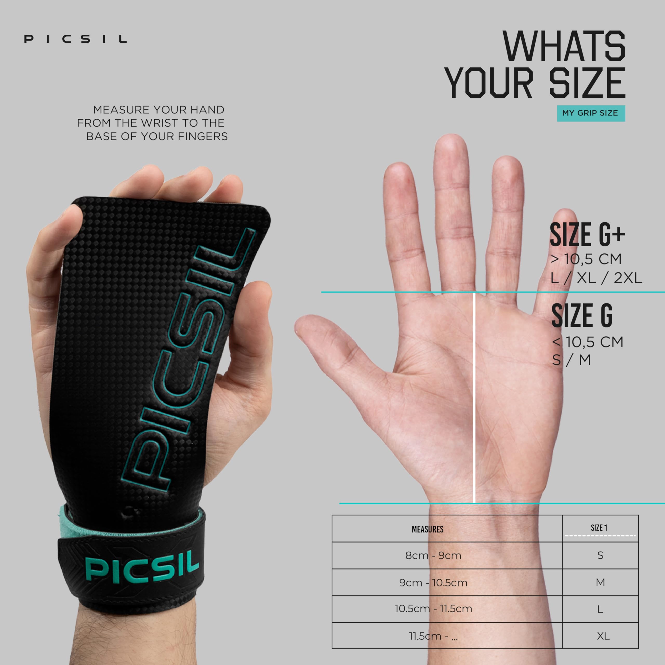 PICSIL Falcon Grips – Carbon Fiber Hand Grips for Weightlifting