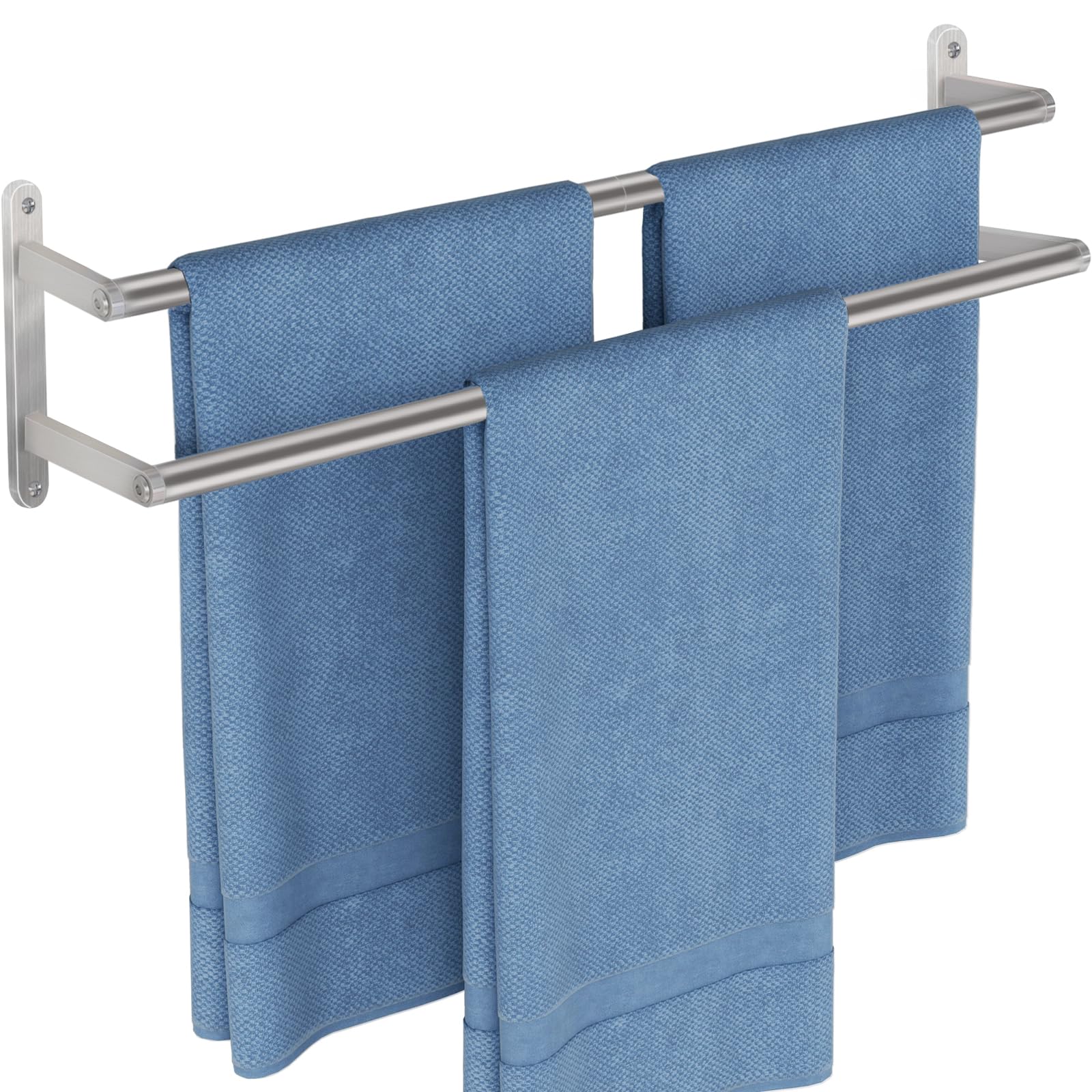 JIAPAIDUO Double Towel Rail – 60cm Stainless Steel Wall Mounted Rack