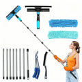 Jolof Store Window Squeegee Cleaner Kit – 3M Extendable Pole & 3 Cloths