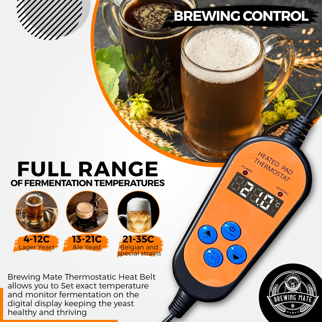 Brewing Mate Thermostatic Heat Belt for Beer and Wine Fermentation Control