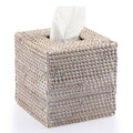 Rattan Square Tissue Box Cover – Handmade Boho Napkin Holder