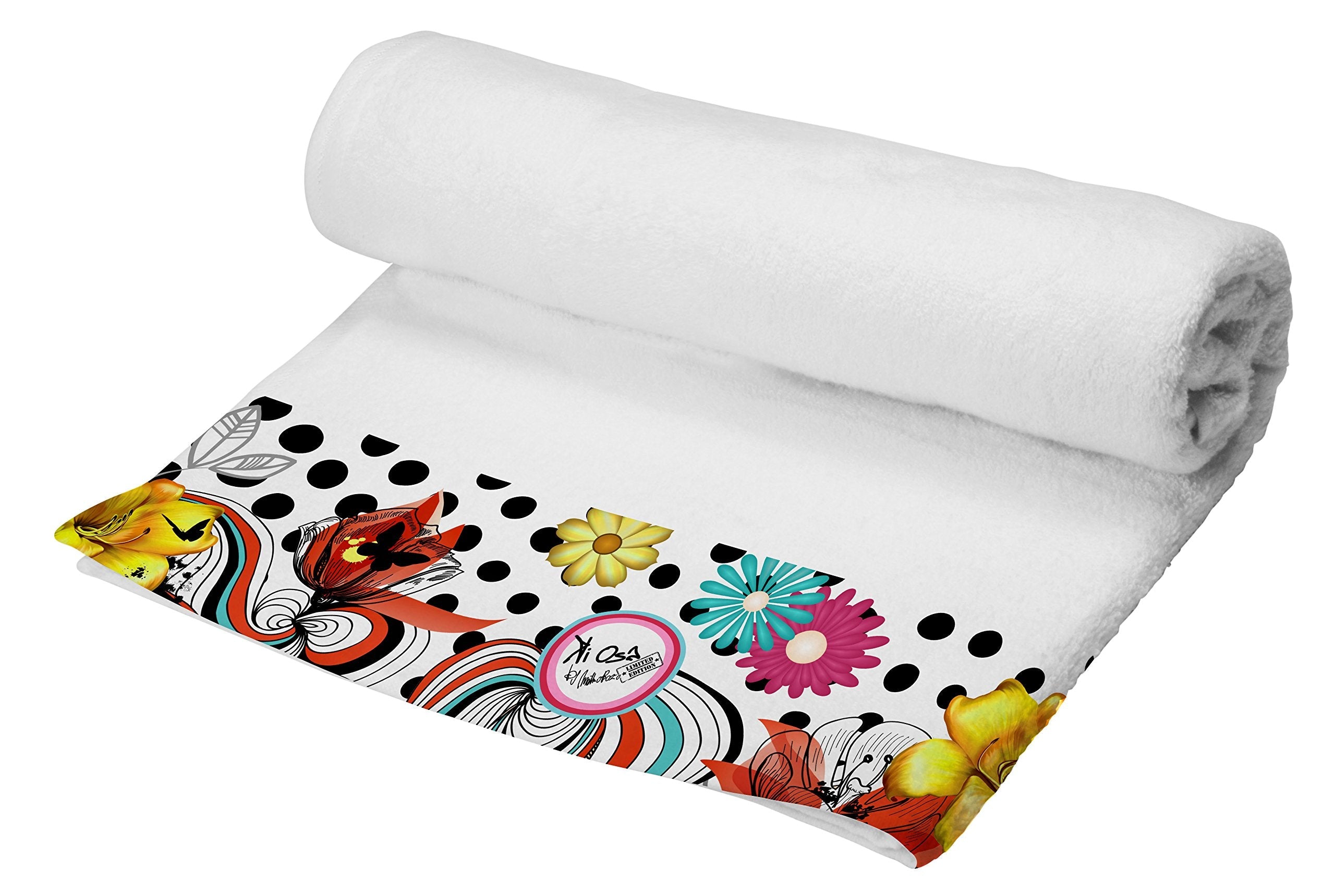 Busch-Jaeger MB Home Terry Towel – 100% Cotton Printed Flounce, 100x150cm