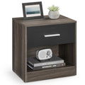 VASAGLE Bedside Table with Drawer | Modern Side Table, Chestnut Brown