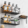 Kegii 3-Piece Shower Caddy Set | Matte Black Stainless Steel No-Drill Shelf