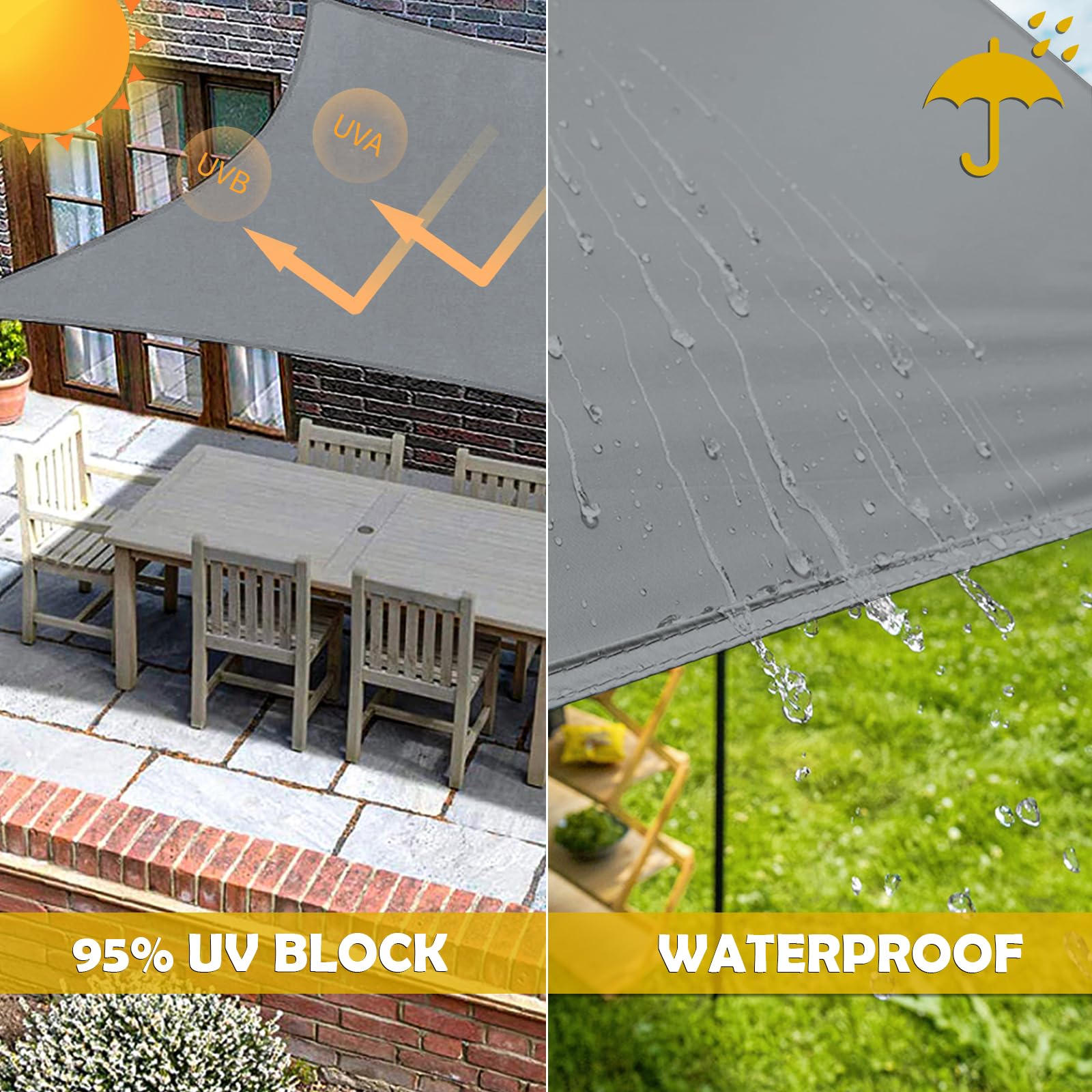 Mokani 3x4m Rectangle Sun Shade Sail – Waterproof UV Block Awning Canopy