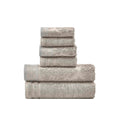 Amrapur 6-Piece Cotton Bath Towel Set | Grey Damask Jacquard Design