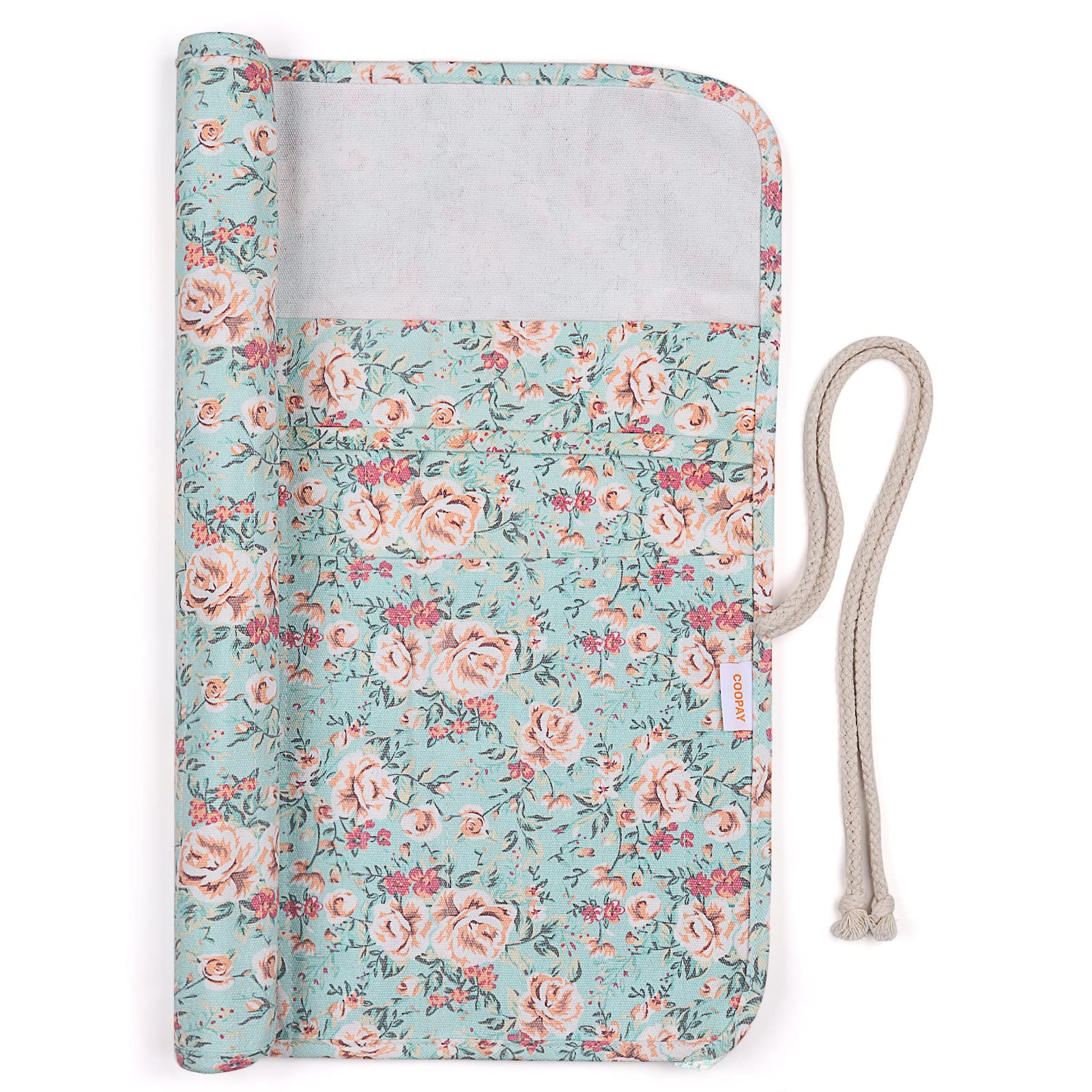 Coopay Knitting Needle Case – 14 Inch Canvas Roll Holder with 20 Slots