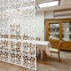 Lchen Hanging Room Divider | 10-Piece Wood-Plastic Privacy Screen Panels