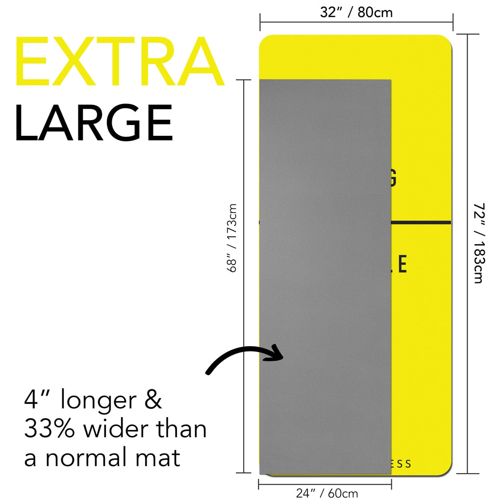Extra Wide TPE Exercise Mat - 10mm Thick Non-Slip Yoga Mat