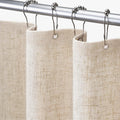 Jolof Store Linen Blend Shower Curtain – Boho Farmhouse Beige, 72x72