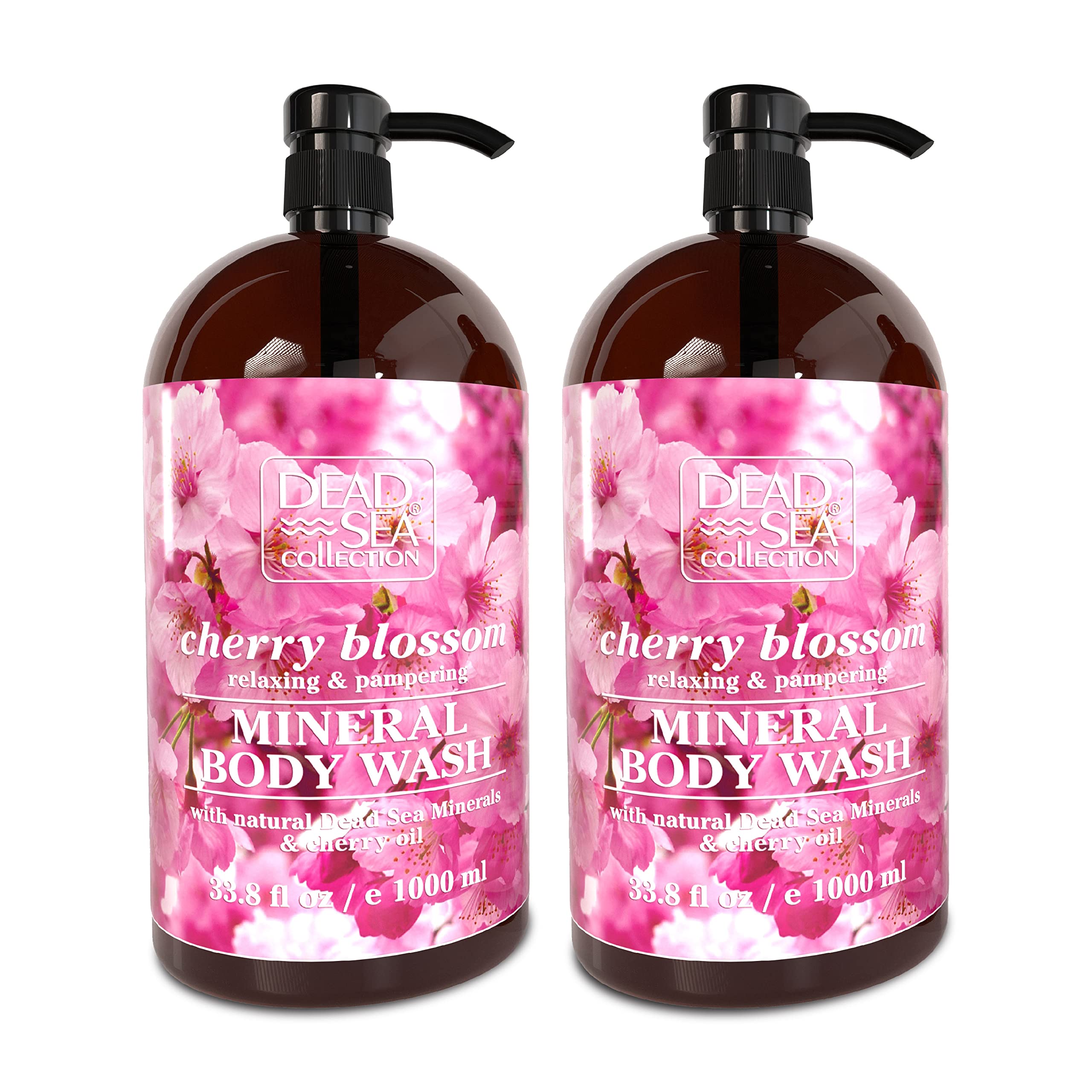 Dead Sea Collection Cherry Blossom Body Wash - 2 Pack (2000ml Total)