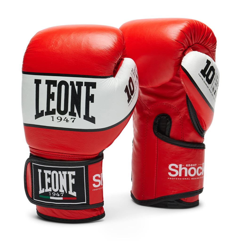 Leone 1947 Shock Boxing Gloves – WBC Certified Sparring Gear, Red, 12oz