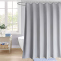 EurCross Grey Waffle Weave Extra Wide Shower Curtain | 240 x 180 cm