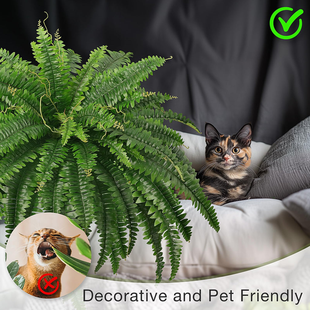 Forest Prince Artificial Boston Fern - 42-Inch Large Faux Plants (2 Pack)