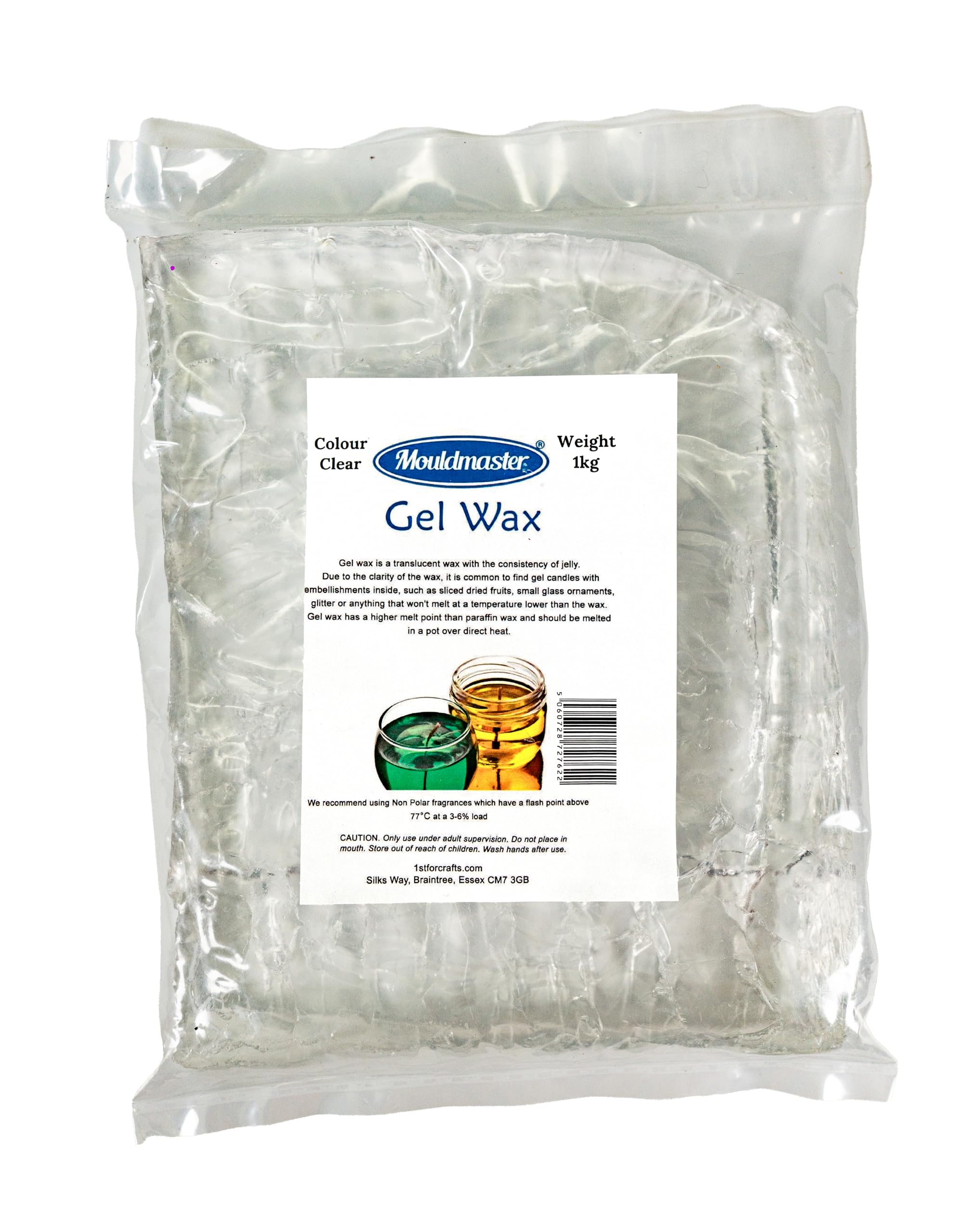 Mouldmaster Clear Gel Wax for Candle Making - 1 Kg High Melt Point