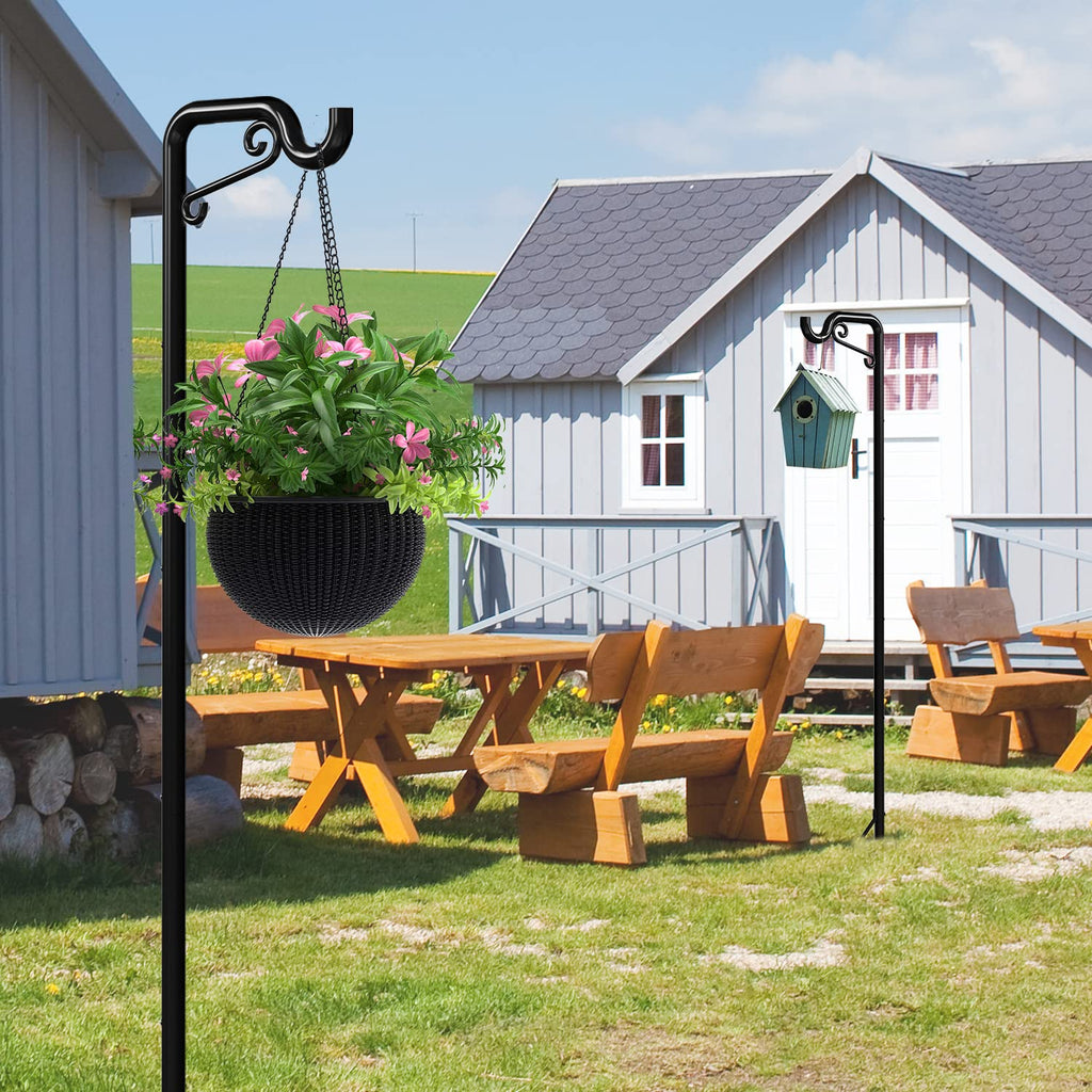 Mutool 90in Adjustable Shepherd Hooks - 2 Pack Heavy Duty Bird Feeder Pole
