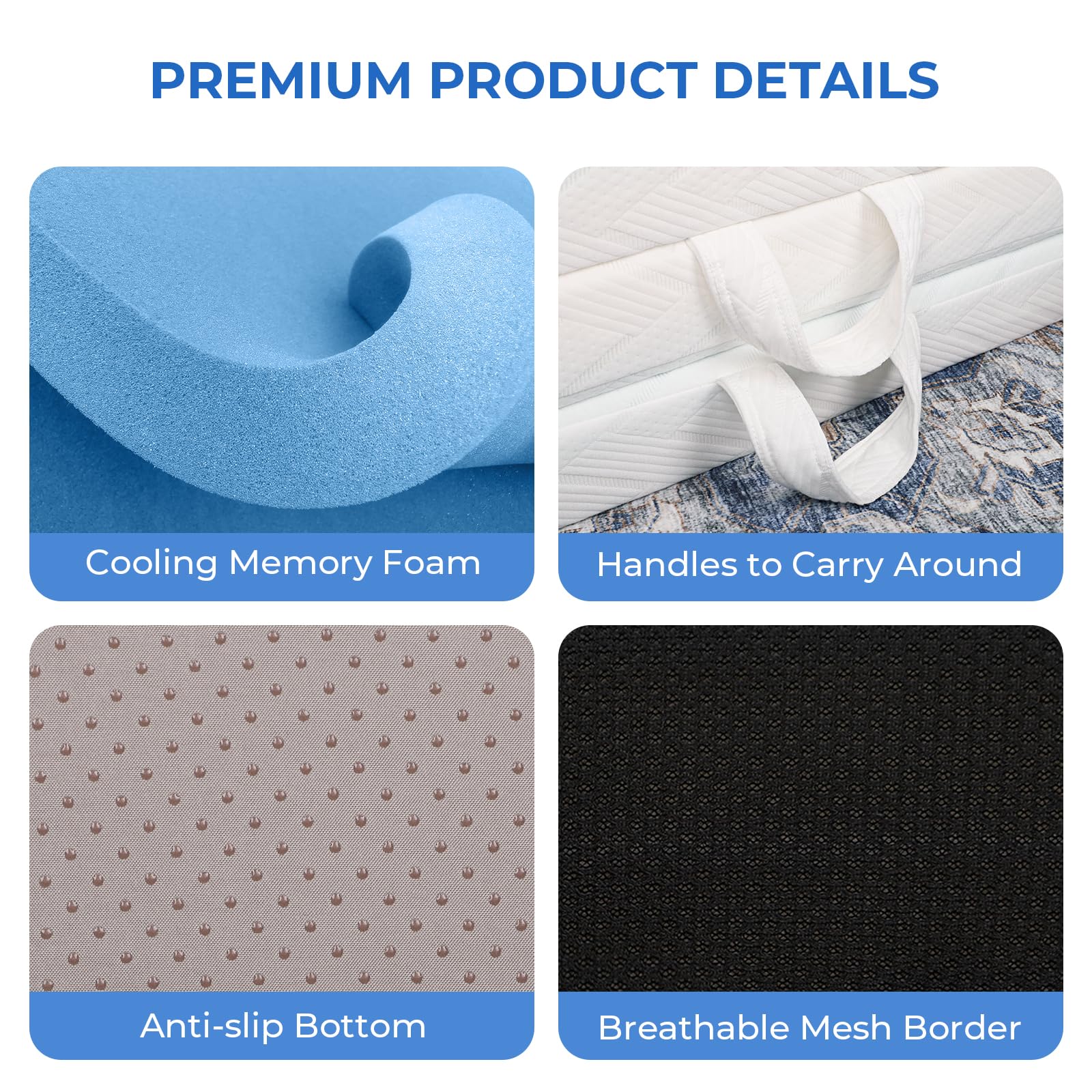 Vesgantti Small Single Folding Mattress | 10cm Gel Memory Foam Tri-Fold