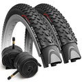 Fincci 27.5 x 2.10 MTB Tyres | Foldable Set with 2x Schrader Tubes