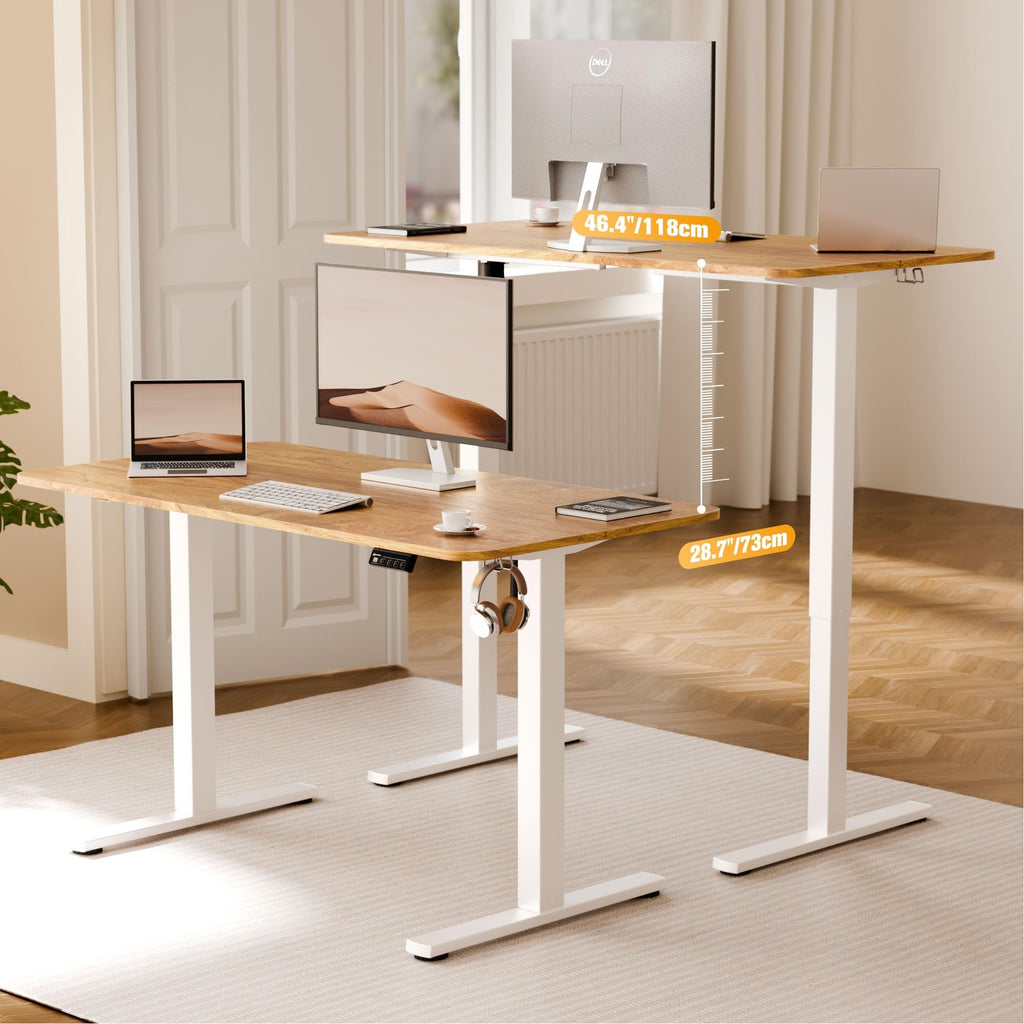 ERGOMAKER Electric Standing Desk Frame, Heavy Duty Steel, White - image 3