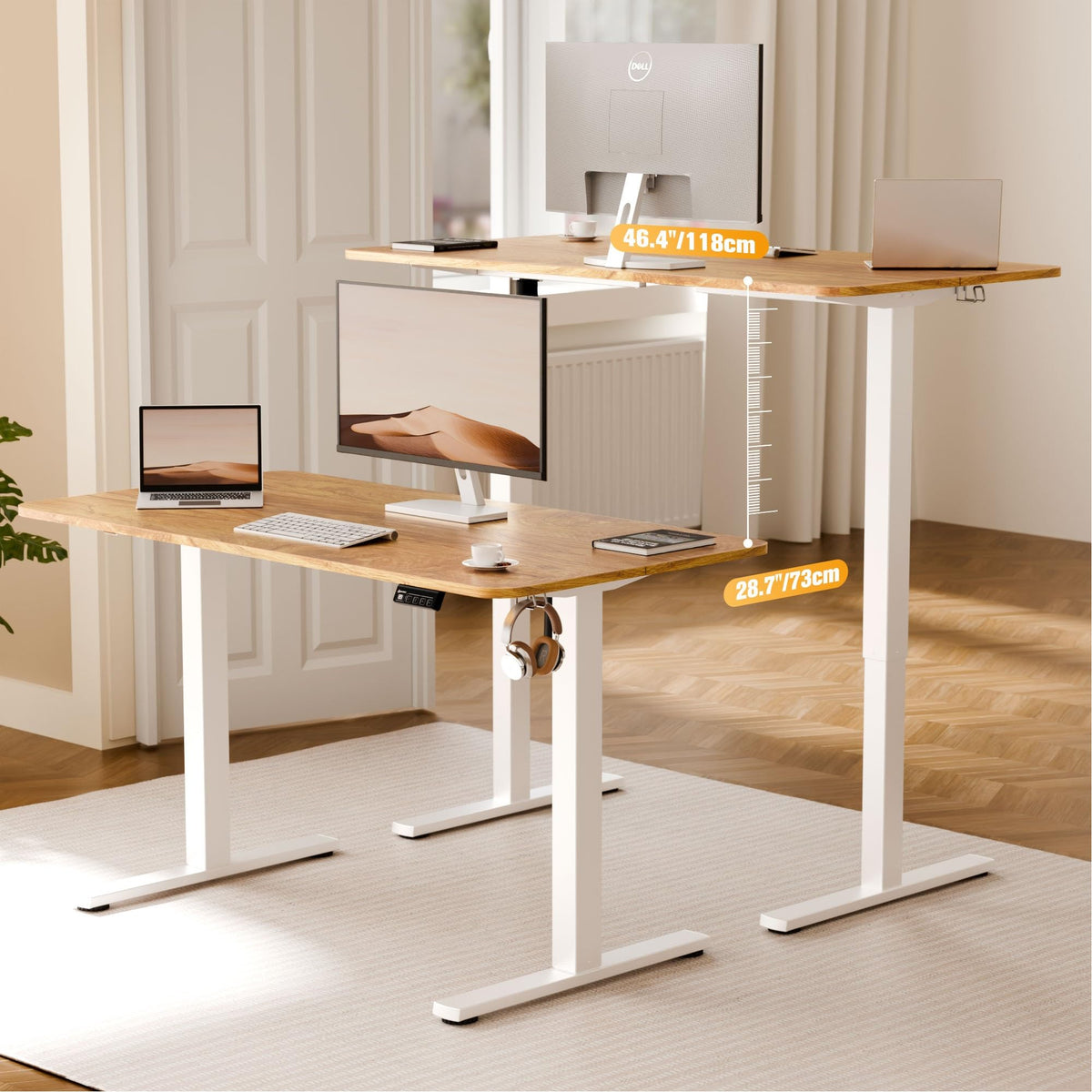 ERGOMAKER Electric Standing Desk Frame, Heavy Duty Steel, White - image 3