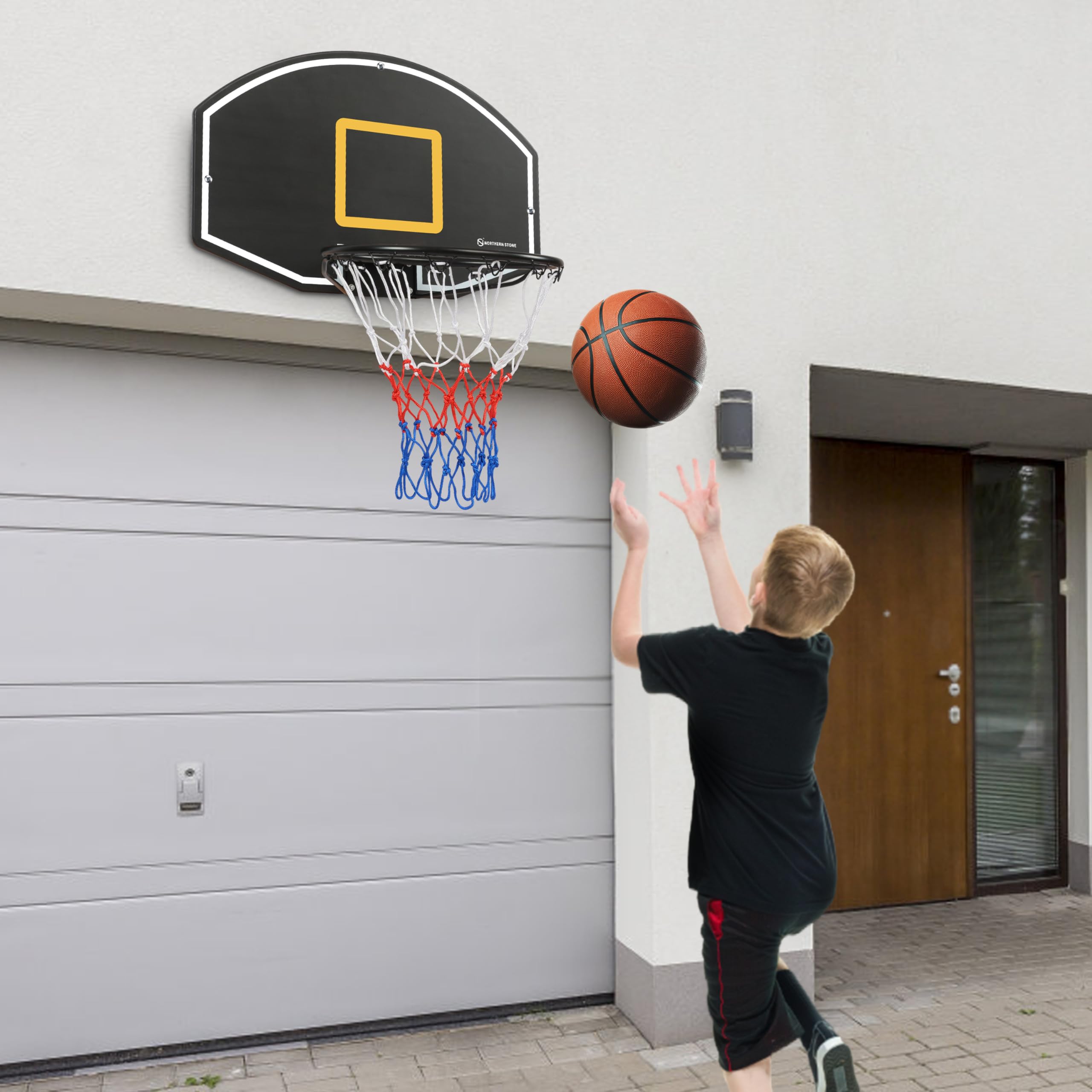 Northern Stone Wall Mount Basketball Hoop - 28 Inch Backboard Set