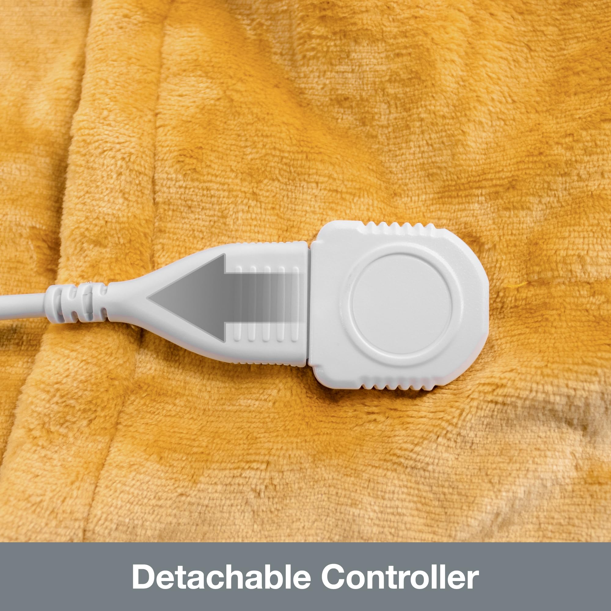 Purus Gold Heated Throw Electric Blanket – 160x120cm Soft Micro Fleece