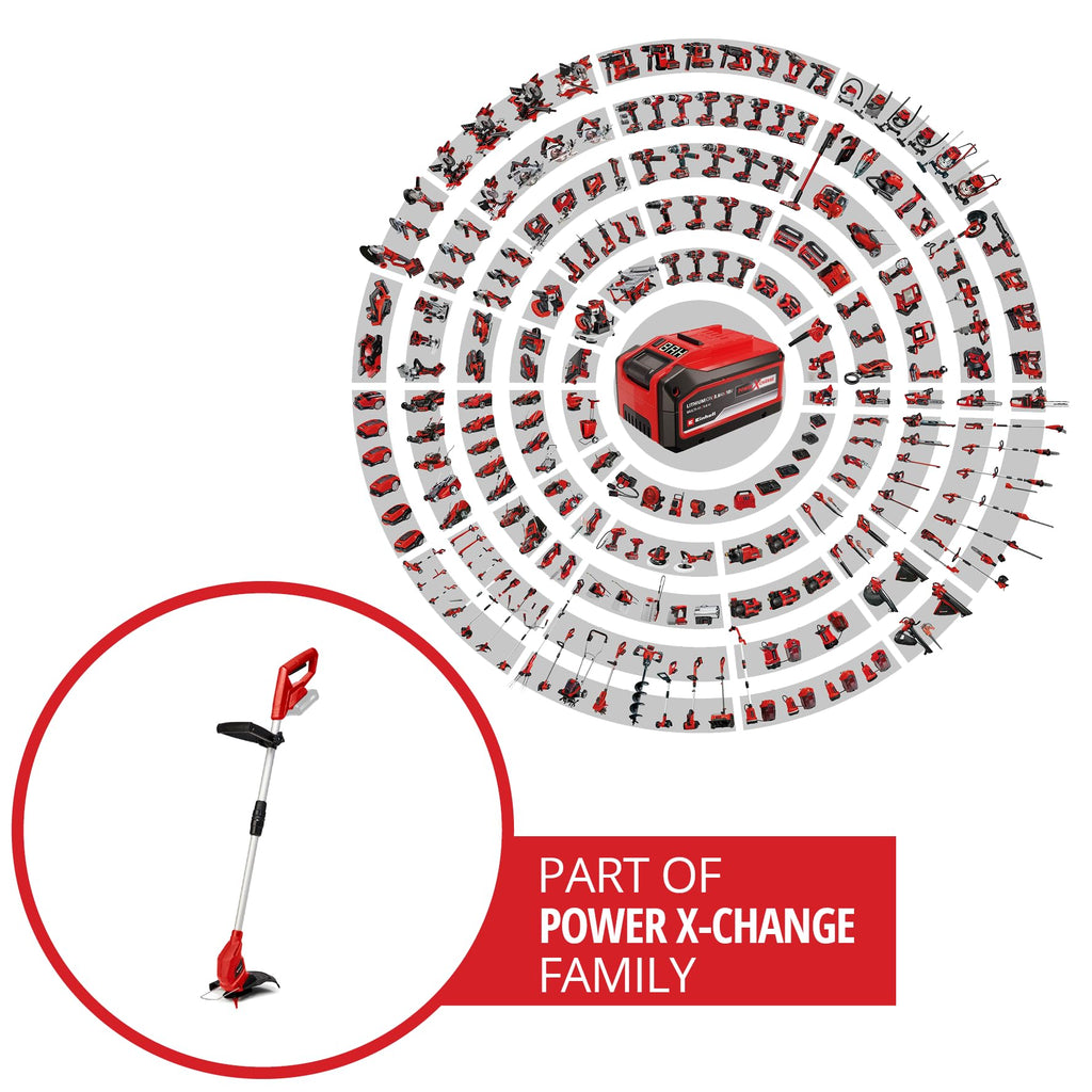 Einhell Power X-Change 18V Cordless Grass Trimmer - 24cm Cutting Width