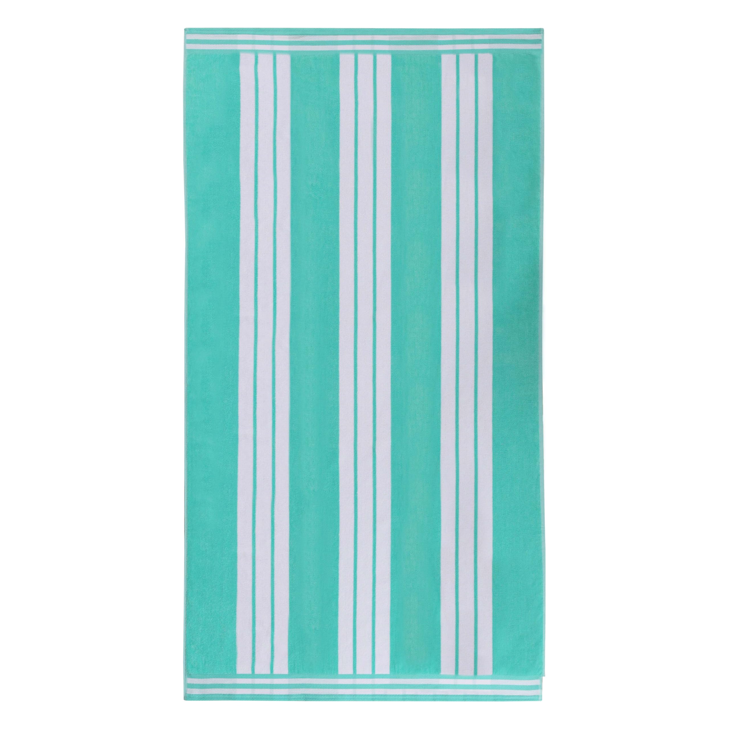 Jolof Store Oversized Combed Cotton Cabana Stripe Beach Towel – Mint
