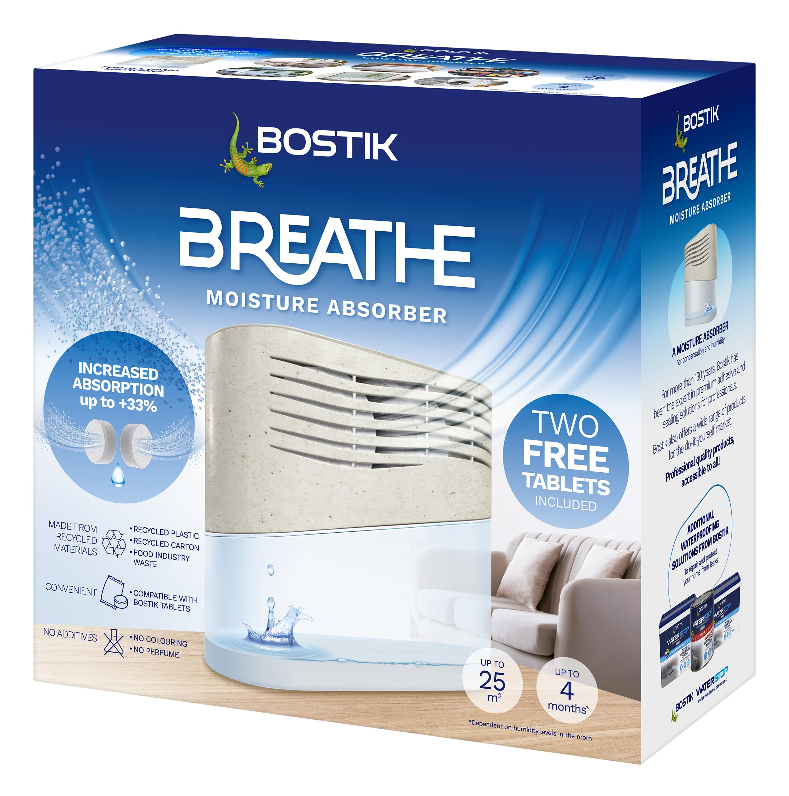 Bostik Breathe Dehumidifier | Moisture Absorber for Home & Caravans