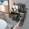 iHave Wall Mounted Toothbrush Holder with Toothpaste Dispenser - Black