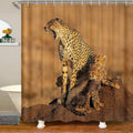 Jolof Store Leopard Print Shower Curtain – Waterproof Safari Bathroom Decor